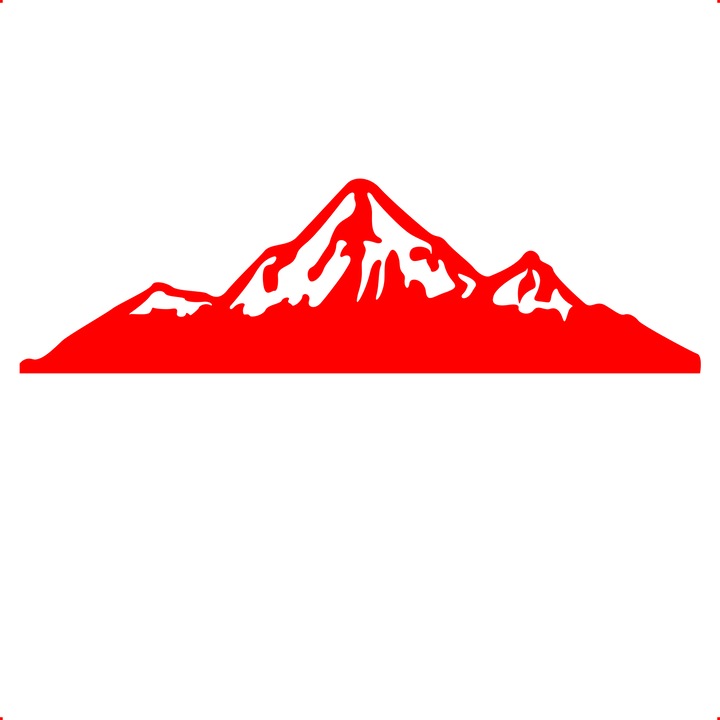 Sticker auto munti zapada, Cri Flo, Rezistent la apa, Culoare Rosu, Marime 21 cm