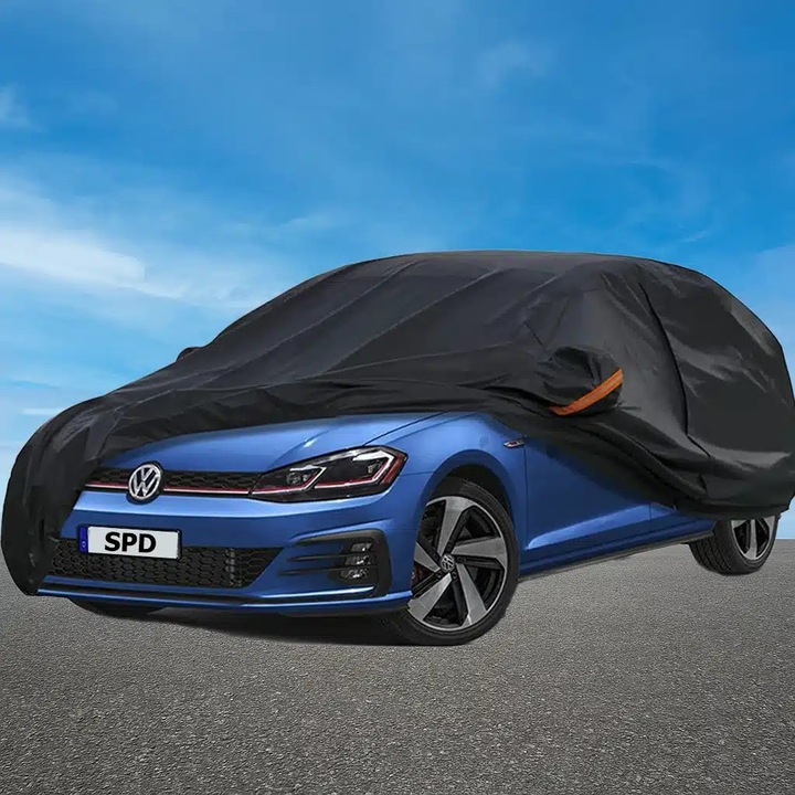 Husa auto Speed1, Hatchback, rezistenta la apa, cu fermoar, negru, S