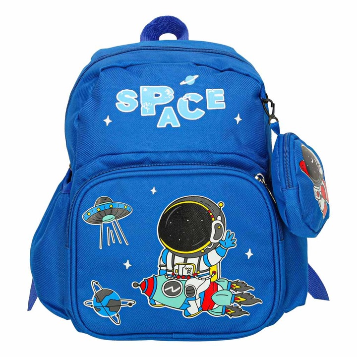 Gyerek hátizsák, űrhajós, 30x14x23cm, kék, űrtartalom 7-7,5 liter