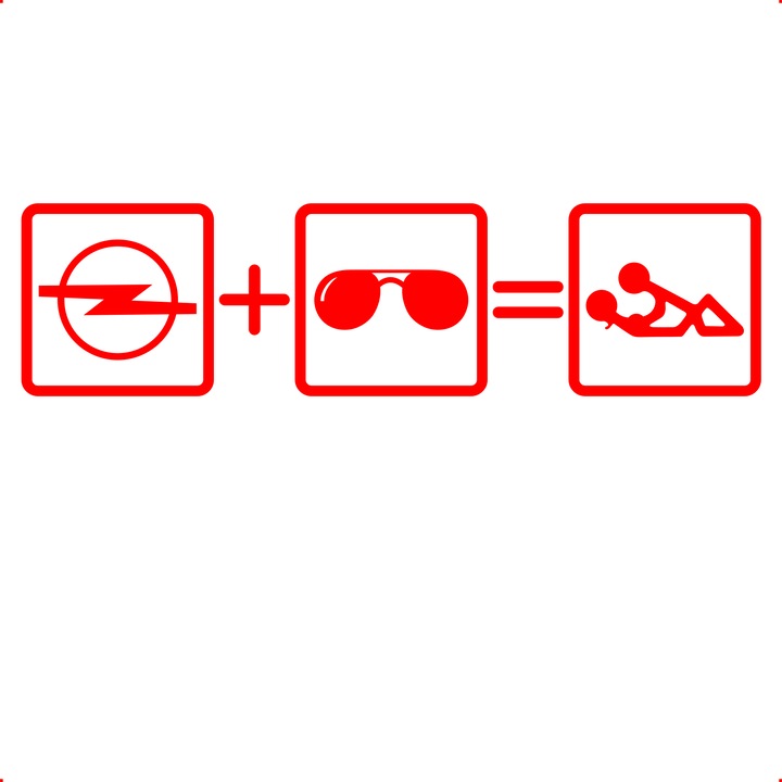 Sticker auto still opel, Cri Flo, Rezistent la apa, Culoare Rosu, Marime 21 cm