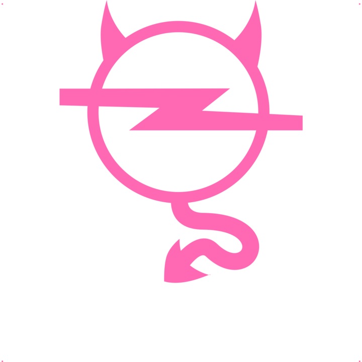 Sticker auto sigla opel coarne, Cri Flo, Rezistent la apa, Culoare Roz, Marime 21 cm