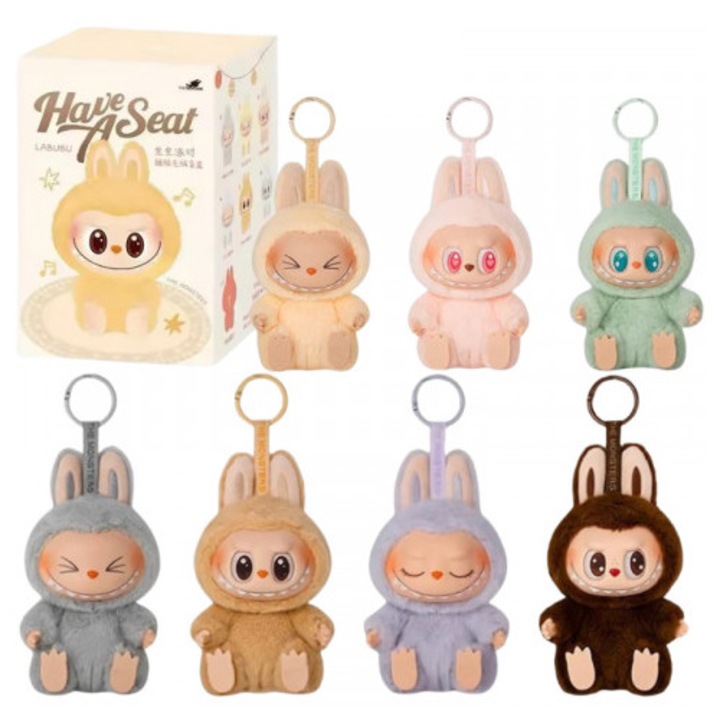 Plüssjáték Labubu Ülőhely 18 cm – Meglepetés Kollekció Egyedi Dizájnnal és Pozitív Üzenettel, BaoBao