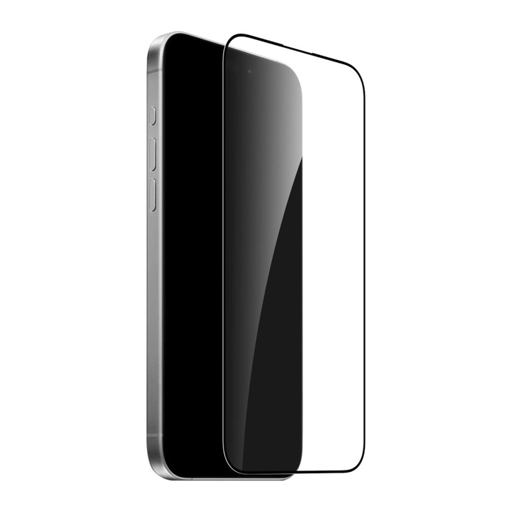 Puro Frame edzett üveg iPhone 16 Pro Max-hoz, 9H, könnyű beszerelés, barna színű