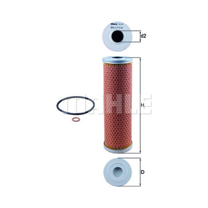 Knecht OX 147D olajszűrő, 62mm, 23x7x21.5cm
