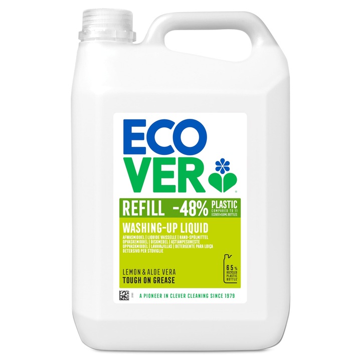 Ecover mosogatószer utántöltő, citrom és aloe vera, 5 l