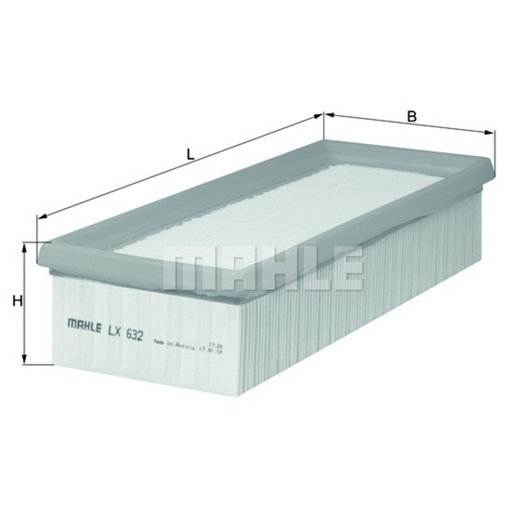 KNECHT LX 632 légszűrő, 270x108x57.3mm, 162g