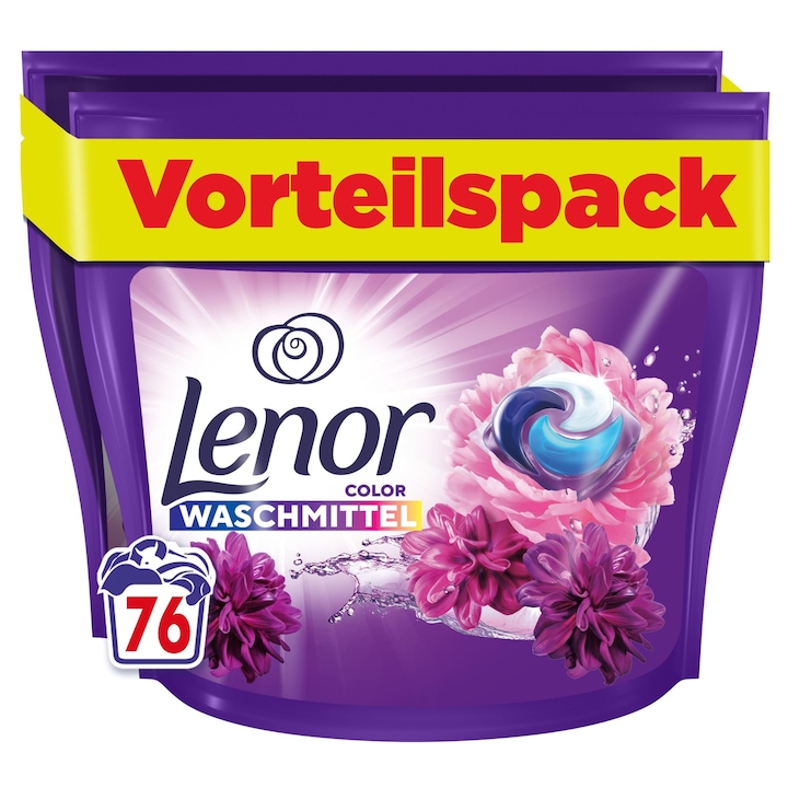 Lenor mosószer kapszulák 76 adaghoz, virágmintás, automatikus, színes