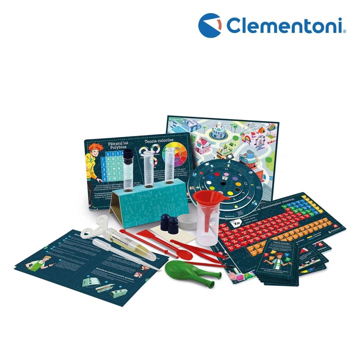 Образователна игра, Clementoni, Първи комплект по химия, 60 експеримента, многоцветна, 4 години