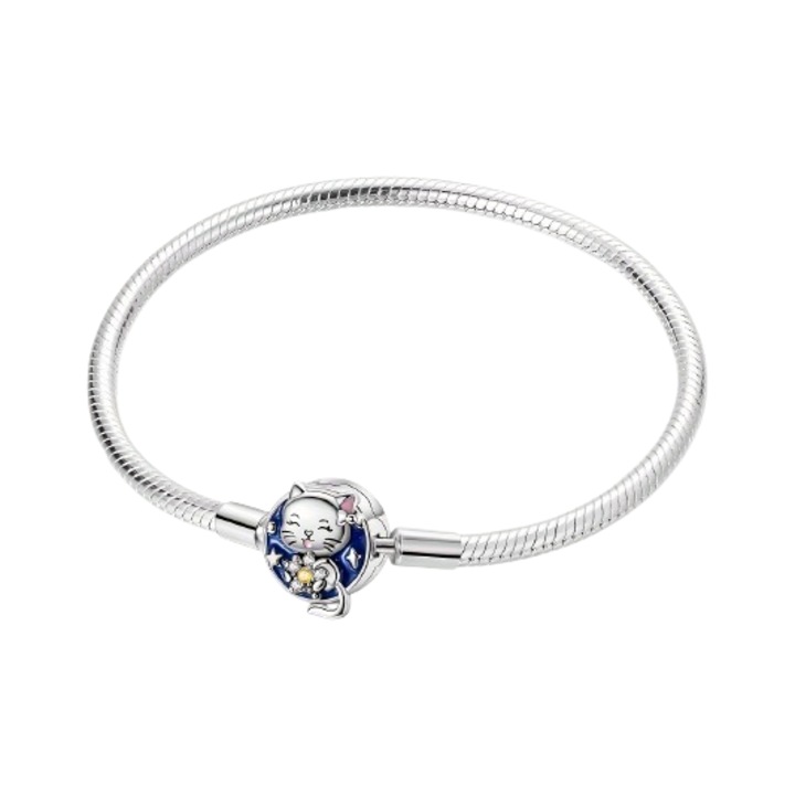 Bratara Pisicuta Norocoasa cu Lant Snake, 18cm