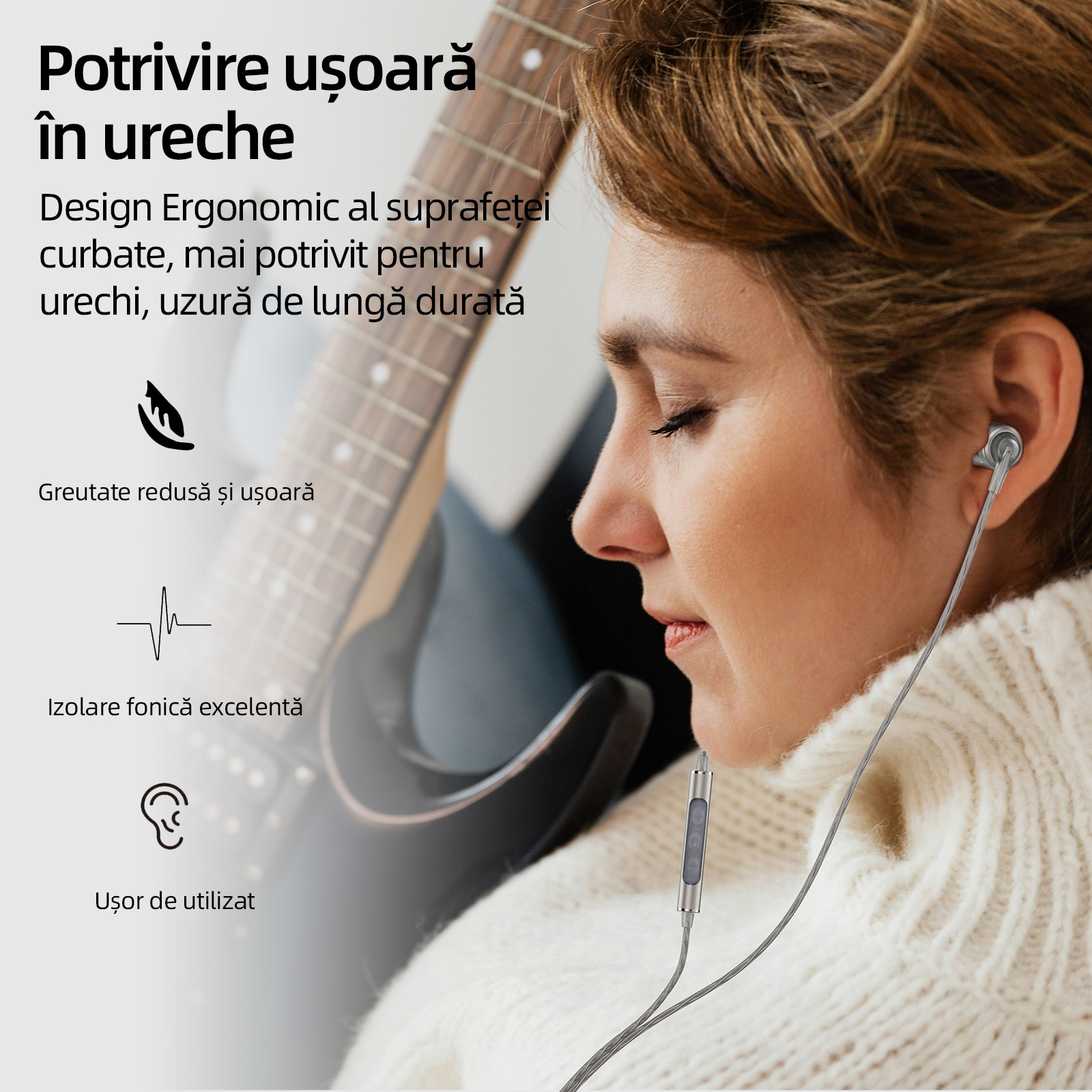 Casti SoundMAGIC E80D Type-C cu microfon, cip decodor de inalta rezolutie, raspuns puternic la bas, compatibil cu telefoane/tablete/laptopuri Android, Dark Gun