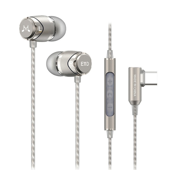 SoundMAGIC E11D USB-C fülhallgató mikrofonnal, nagy felbontású dekóder chipkel, Hi-Fi hangminőséggel, Android telefonokkal/tabletekkel/laptopokkal, fegyverrel kompatibilis