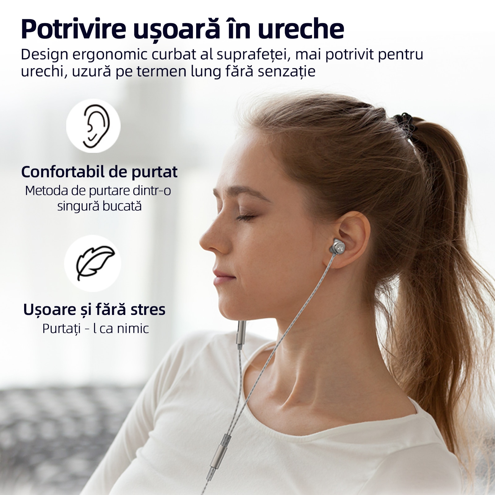 Casti in-ear SoundMAGIC E11D Type-C cu microfon, cip decodor de inalta rezolutie, calitate audio Hi-Fi, compatibile cu telefoane/tablete/laptopuri Android, Gun