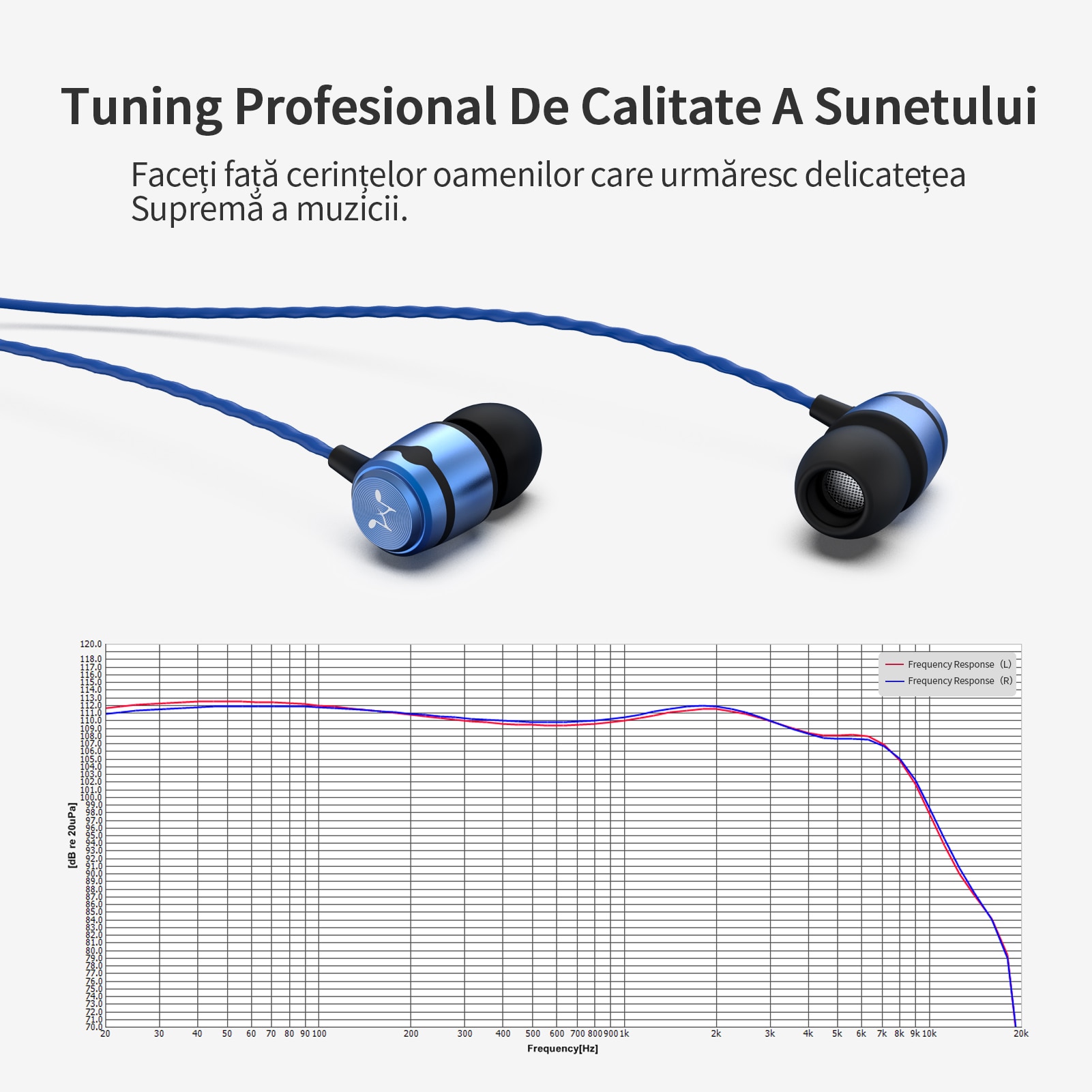 Casti SoundMAGIC E50C cu fir in-ear cu microfon, performanta imbunatatita a basului, calitate audio in inalta definitie, jack audio de 3,5mm, compatibil cu telefoane/calculatoare/tablete, albastru