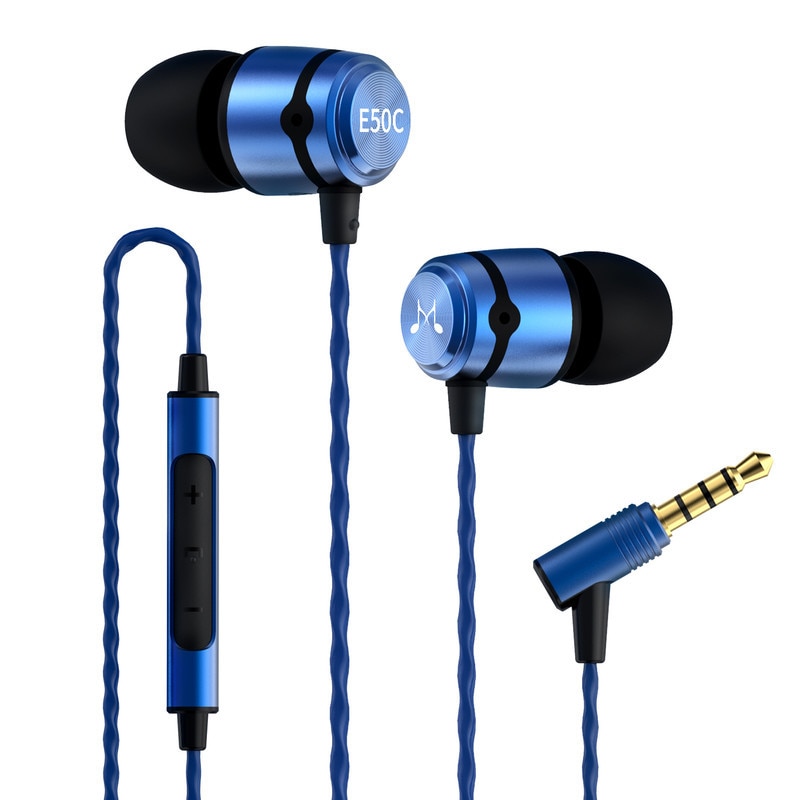 Casti SoundMAGIC E50C cu fir in-ear cu microfon, performanta imbunatatita a basului, calitate audio in inalta definitie, jack audio de 3,5mm, compatibil cu telefoane/calculatoare/tablete, albastru