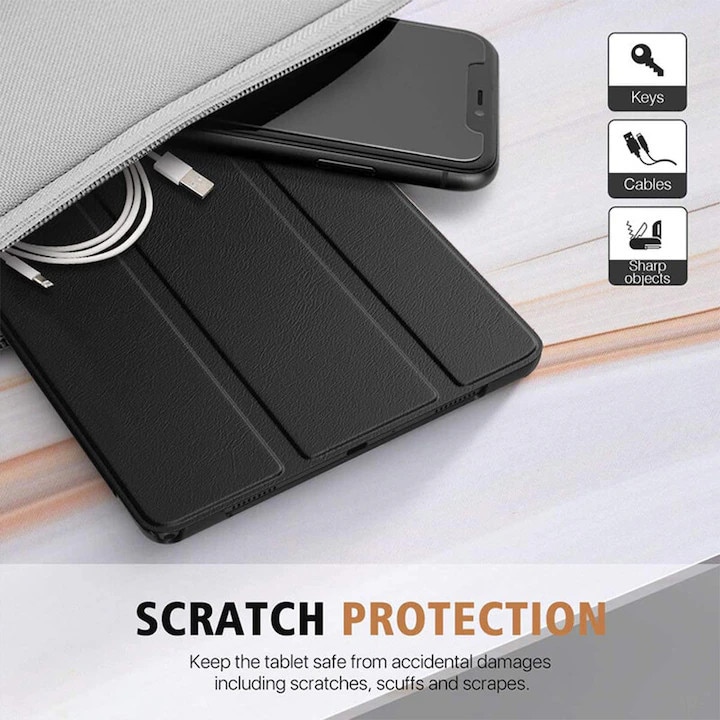 Husa tableta din piele pentru Xiaomi Pad 7 / 7 Pro, Protectie Completa, Functie de Stand, Negru