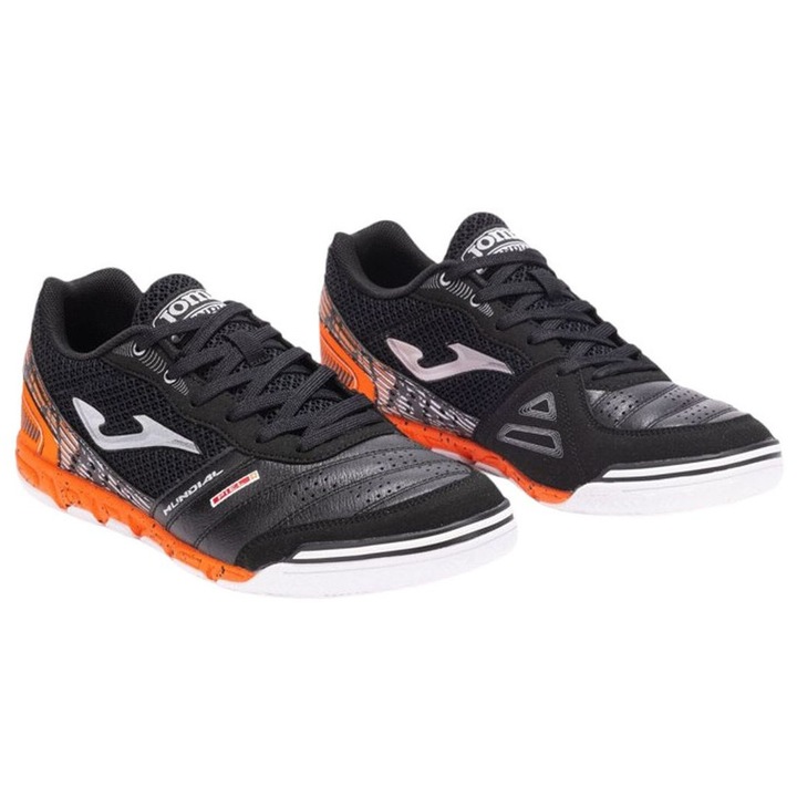 Pantofi sport barbati Joma Mundial MUNW2501IN, piele naturala/sintetic, pentru fotbal, negru/portocaliu