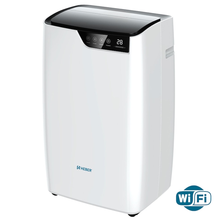 Aparat aer conditionat portabil Heber® 9000 BTU, SMART COOL, Wi-Fi, 3 in 1 Racire, Dezumidificare, Incalzire, Smart Life Gama 2025