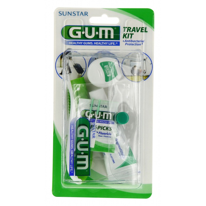 GUM fluoridos fogkrém utazókészlet, fehér