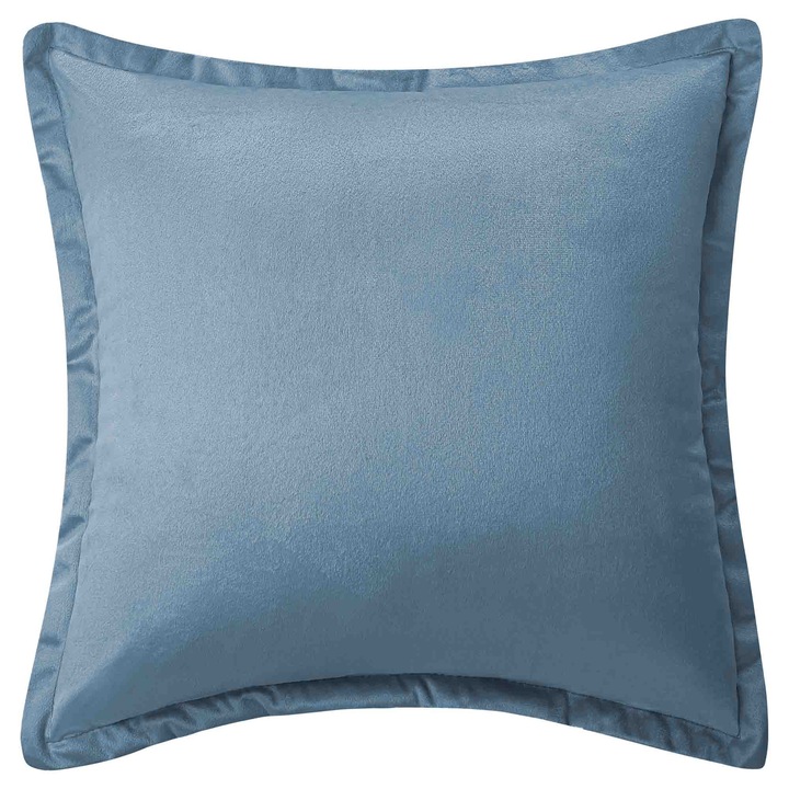 Poszewka Velvet SOFT 40x40 cm, culoare albastru deschis, 100% poliester, cu fermoar