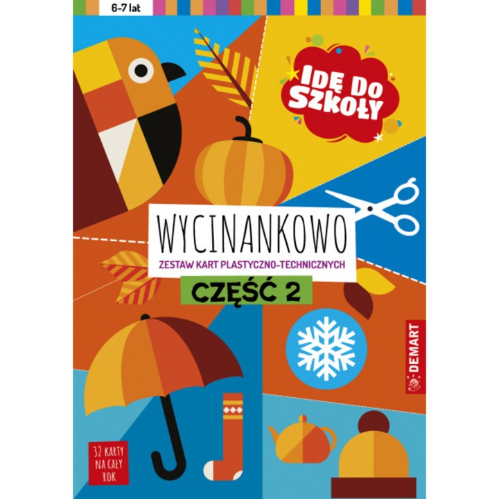 Set activitati extracurriculare, Demart, Wycinankowo, 16 carti, dezvoltare motricitate fina, multicolor