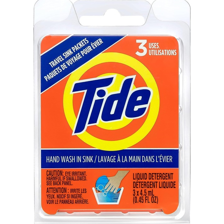 Detergent rufe Tide, set de 3 capsule, pentru rufe albe, 20 spalari