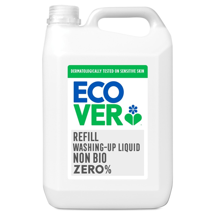 Ecover Zero mosogatószer, 5L, bőrgyógyászatilag tesztelt, zsírálló, 20 kapszulás készlet