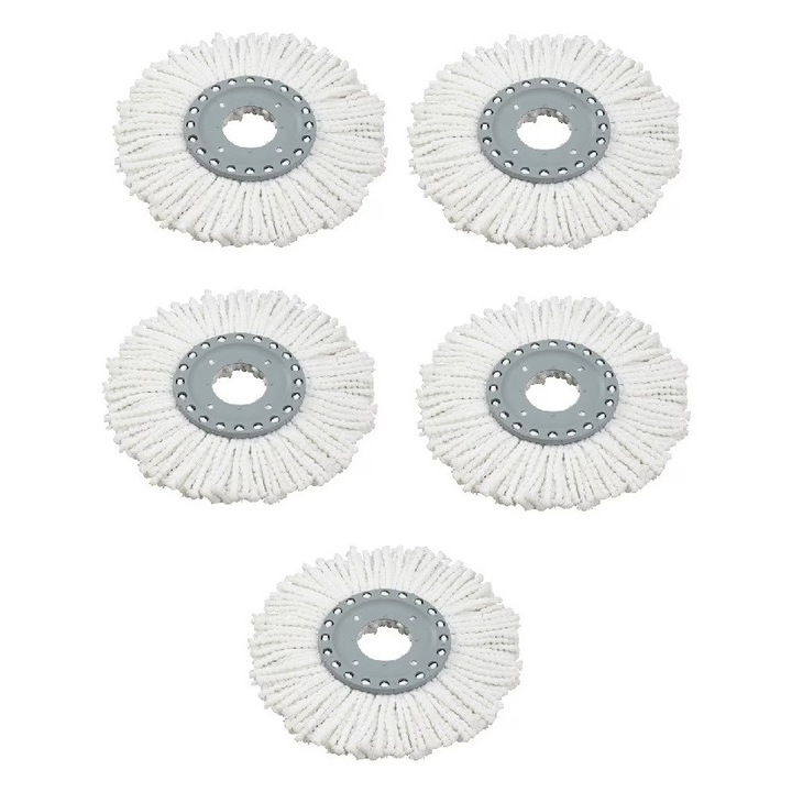 Set 5 Rezerve universale pentru mop cu putere absorbtie mare, Alb