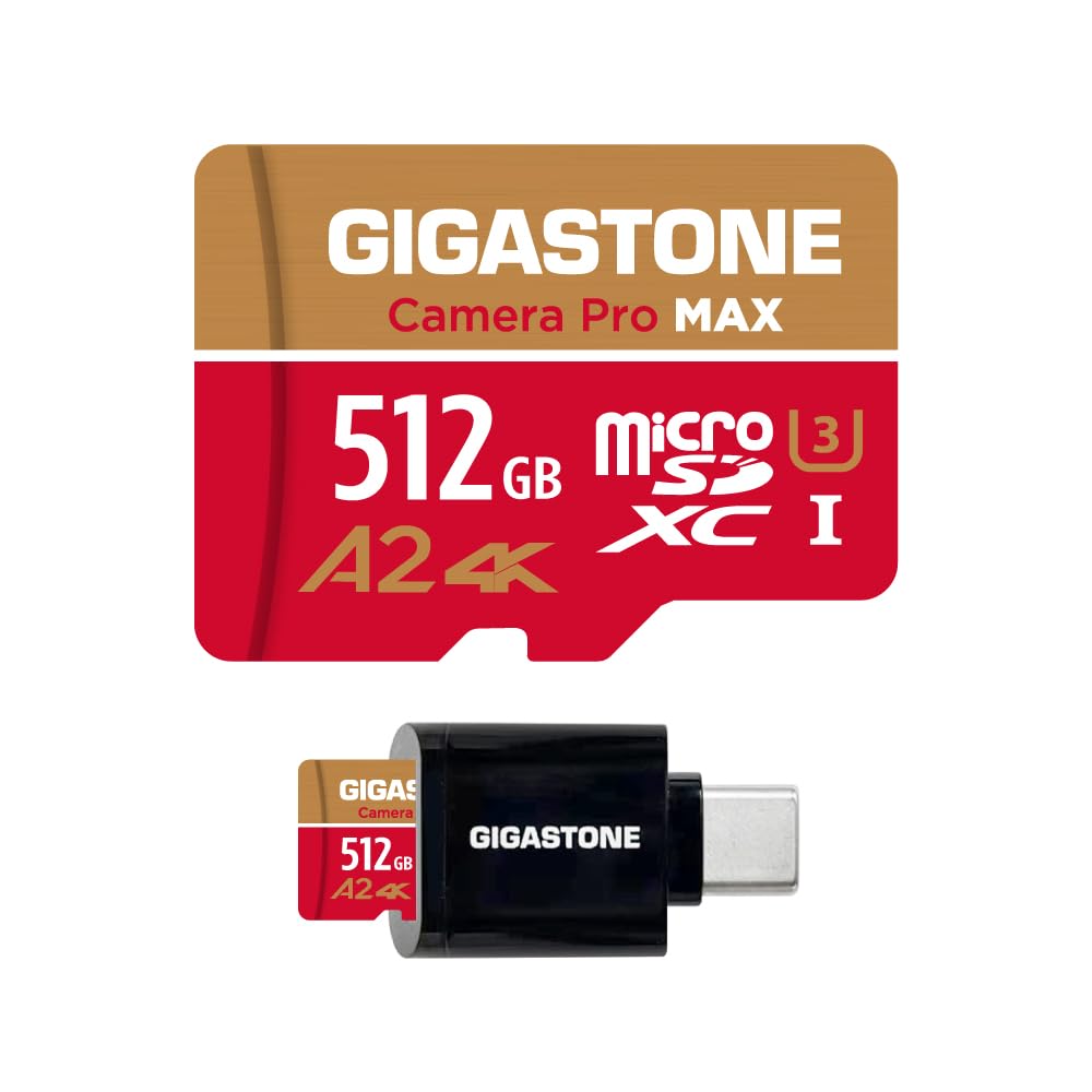 Card Micro SD Gigastone 512GB, USB Tip C, suport video 4K UHD - Main Image