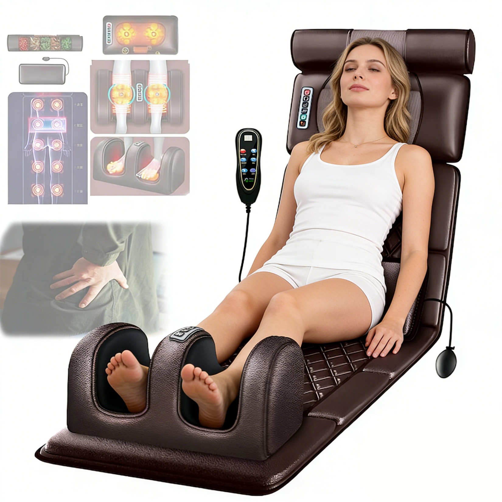 Saltea pentru masaj complet shiatsu, aparat de masaj picioare, cu