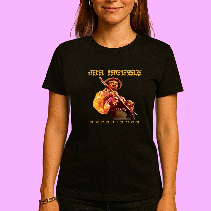 Tricou Jimi Hendrix - Experience, muzica Hip-Hop / Rap, Dama, 100% bumbac, Cri-Flo, Culoare Negru, Marime 2XL