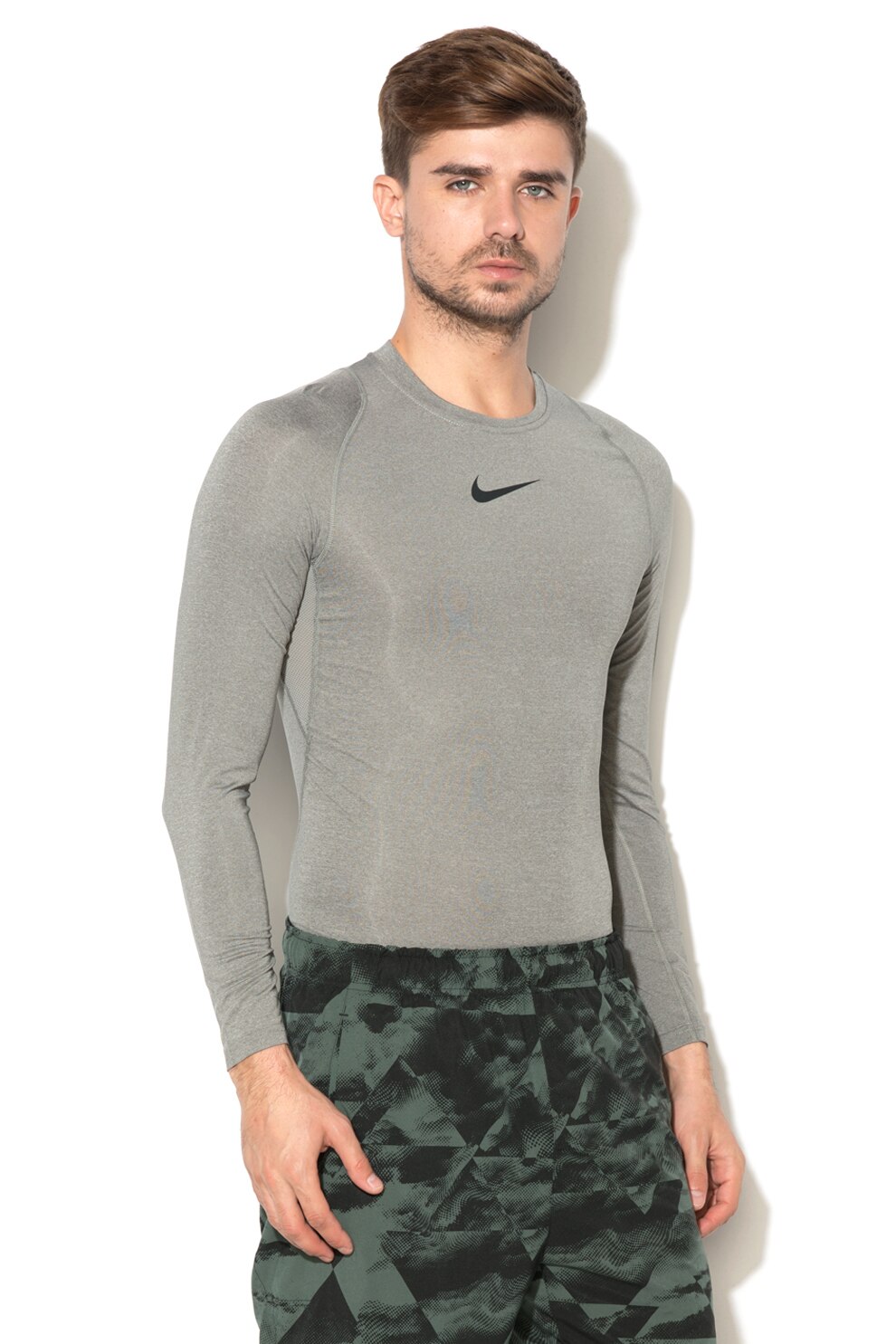 Nike, Bluza sport cu insertii de plasa, Gri, XL