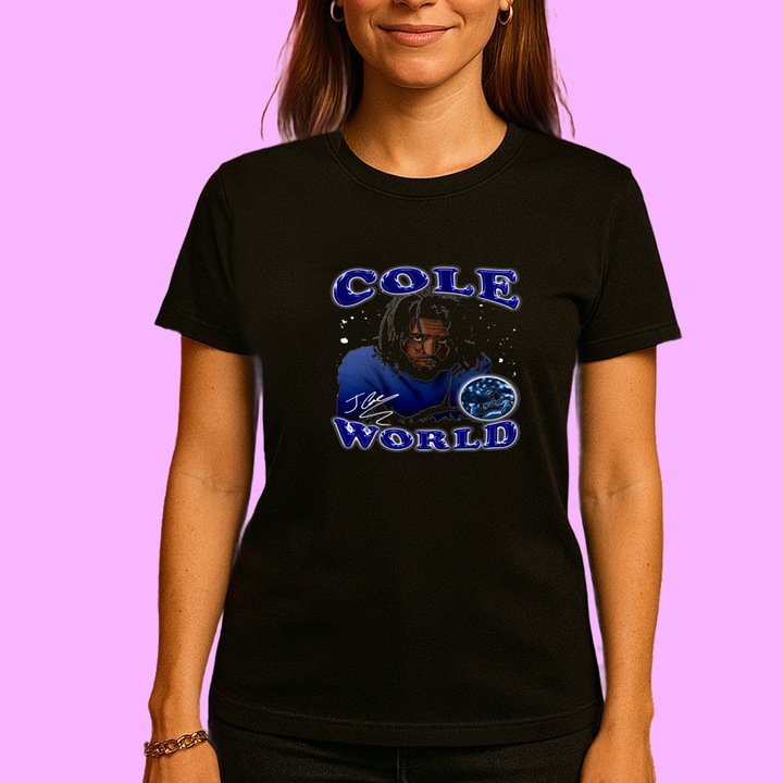 Tricou J. Cole, muzica Rock / Funk Rock / Alternative, Dama, 100% bumbac, Cri-Flo, Culoare Negru, Marime XL
