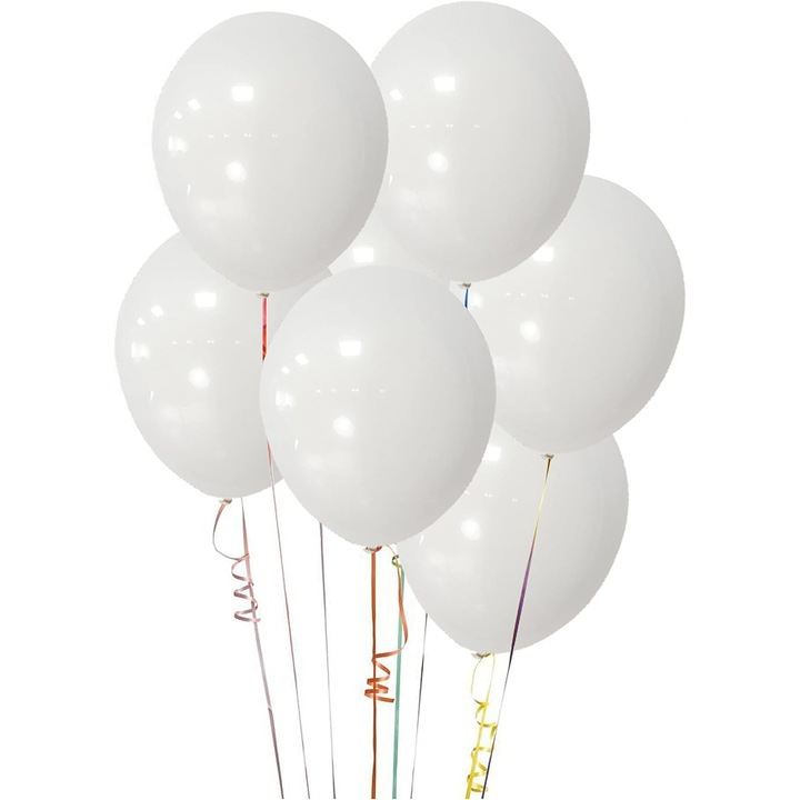 10 db-os latex lufi készlet, parti modell, 13 cm, 1 g, fehér