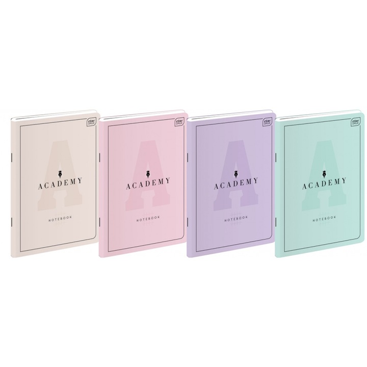 A5-ös jegyzetfüzet, 60 lap, kockás minta, lekerekített sarkok, 90 g-os papír, többszínű