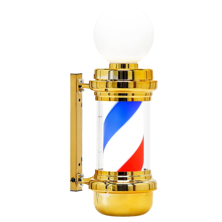 Lampa iluminată cilindrică Calissimo Barber Pole auriu, 68cm, rotativă
