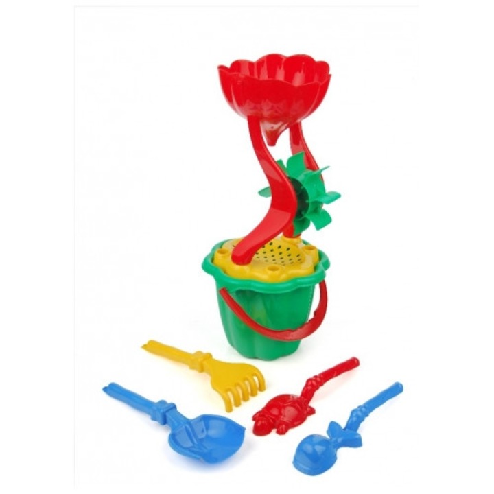 Set jucarii pentru plaja, 7 piese, multicolor, inaltime 30cm