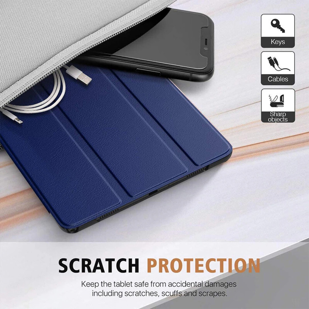 Husa tableta din piele pentru Samsung Galaxy Tab A11, Protectie Completa, Functie de Stand, Albastru