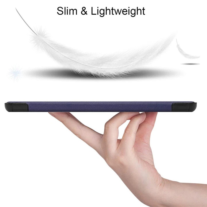 Husa tableta din piele pentru Apple iPad Air 11 (2024 / 2025), Protectie Completa, Functie de Stand, Albastru