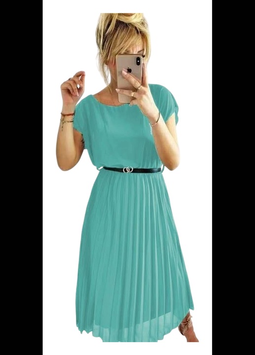 Rochie de vara racoroasa masura universala, Verde, One Size