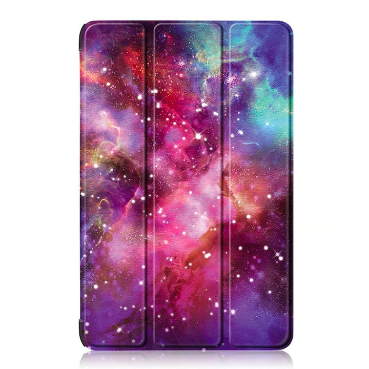 Кожен калъф за таблет Apple iPad Pro 11 (2024), пълна защита със стойка, високо качество, оптимизирана IAO технология, лилав/син