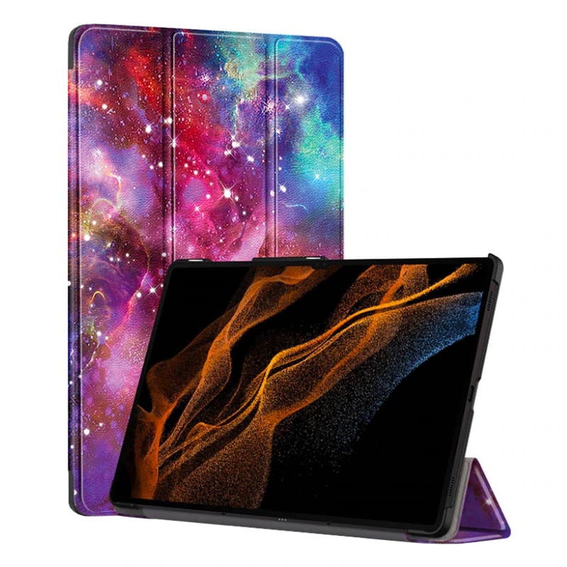 Husa tableta din piele pentru Apple iPad Air 13 (2024 / 2025), Protectie Completa, Functie de Stand, Mov/Albastru