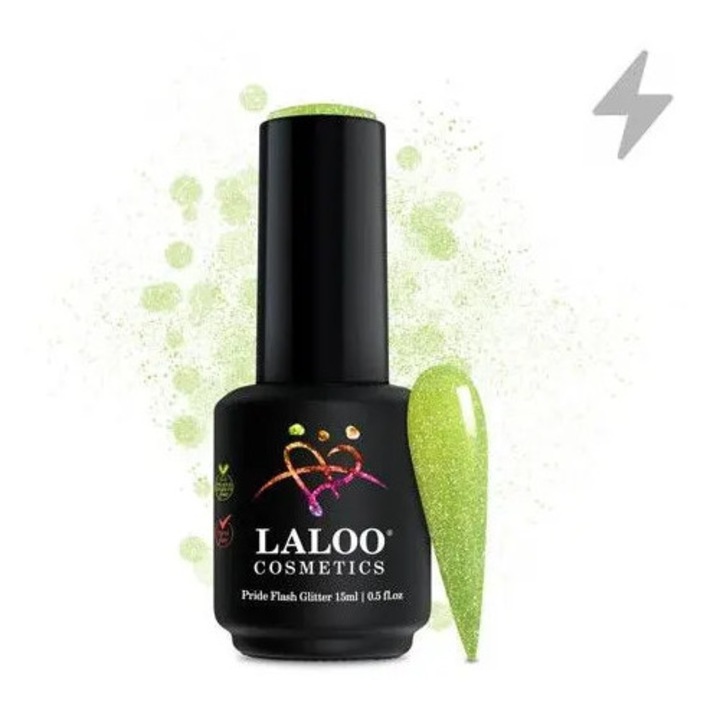 Гел лак Pride Flash Glitter 01 KIWI Laloo 15ml
