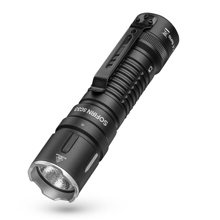 Sofirn Sc33 LED фенерче, 5200 лумена, супер ярко презареждащо се фенерче, преносимо EDC фенерче с превключвател тип C за търсене на открито, туризъм, спешни случаи