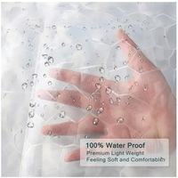Perdea dus 3D pietre transparenta PEVA 180x180cm, cu 12 inele