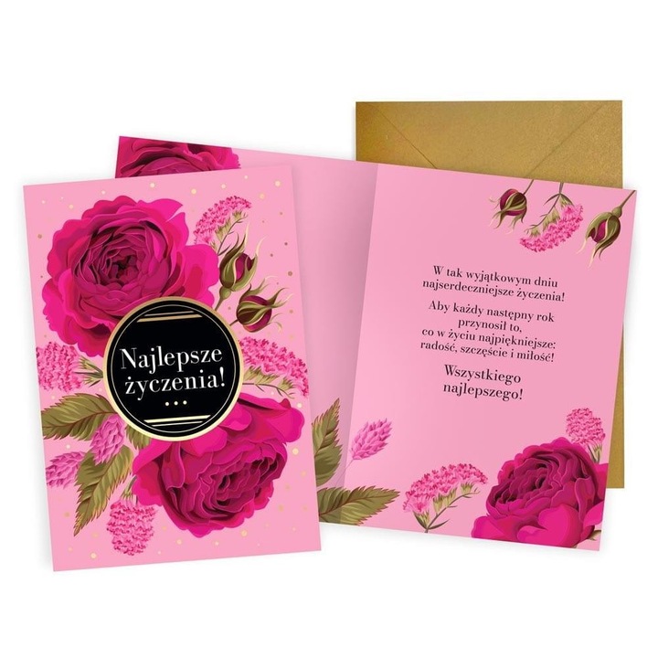 Felicitare KUKARTKA, set 2 tipuri de decoratiuni, interior colorat, B6, 16.6x11.7cm