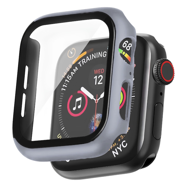 Защитен калъф за Apple Watch Series 10, 42 мм, протектор за екран, тънък, пълно покритие, защита от пръстови отпечатъци, защита от удари, защита от надраскване, лесно приложение, матово покритие, сив