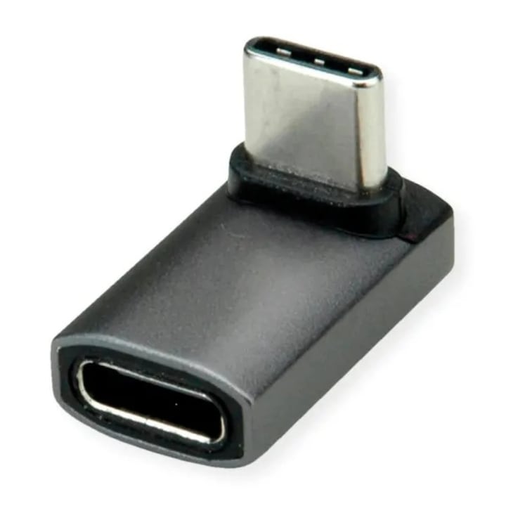 Adaptor USB 4 type C 240W unghi 90 grade T-M Aluminiu, Roline 12.03.2934