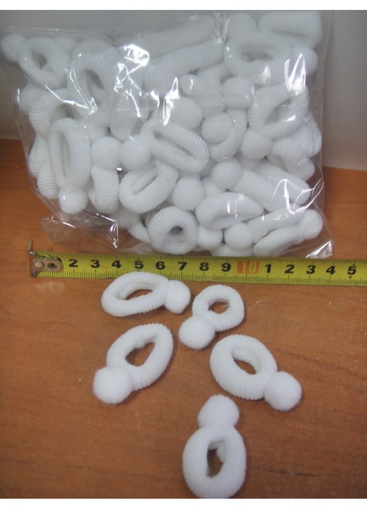 Set accesorii par, SANDEX, gumki do wlosow, 60 bucati, alb