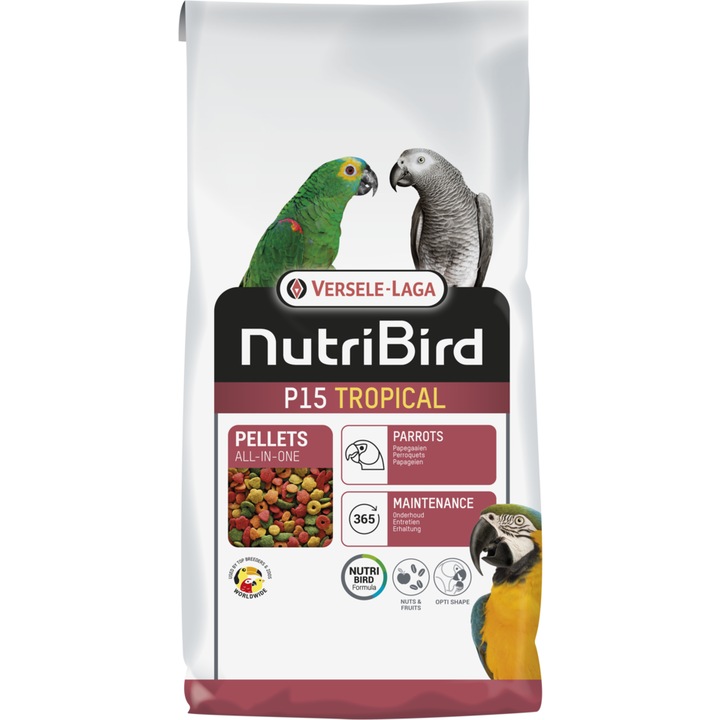 Hrana completa pentru Papagali mari, NutriBird P15 Tropical, Versele-Laga, Sac 10 Kg
