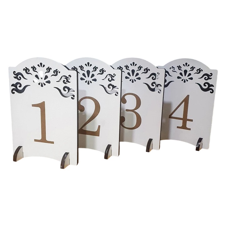 Numere pentru mese set, 20x14 cm, material lemn, TB03, pentru nunta, botez, alte petreceri de la 1 la 10